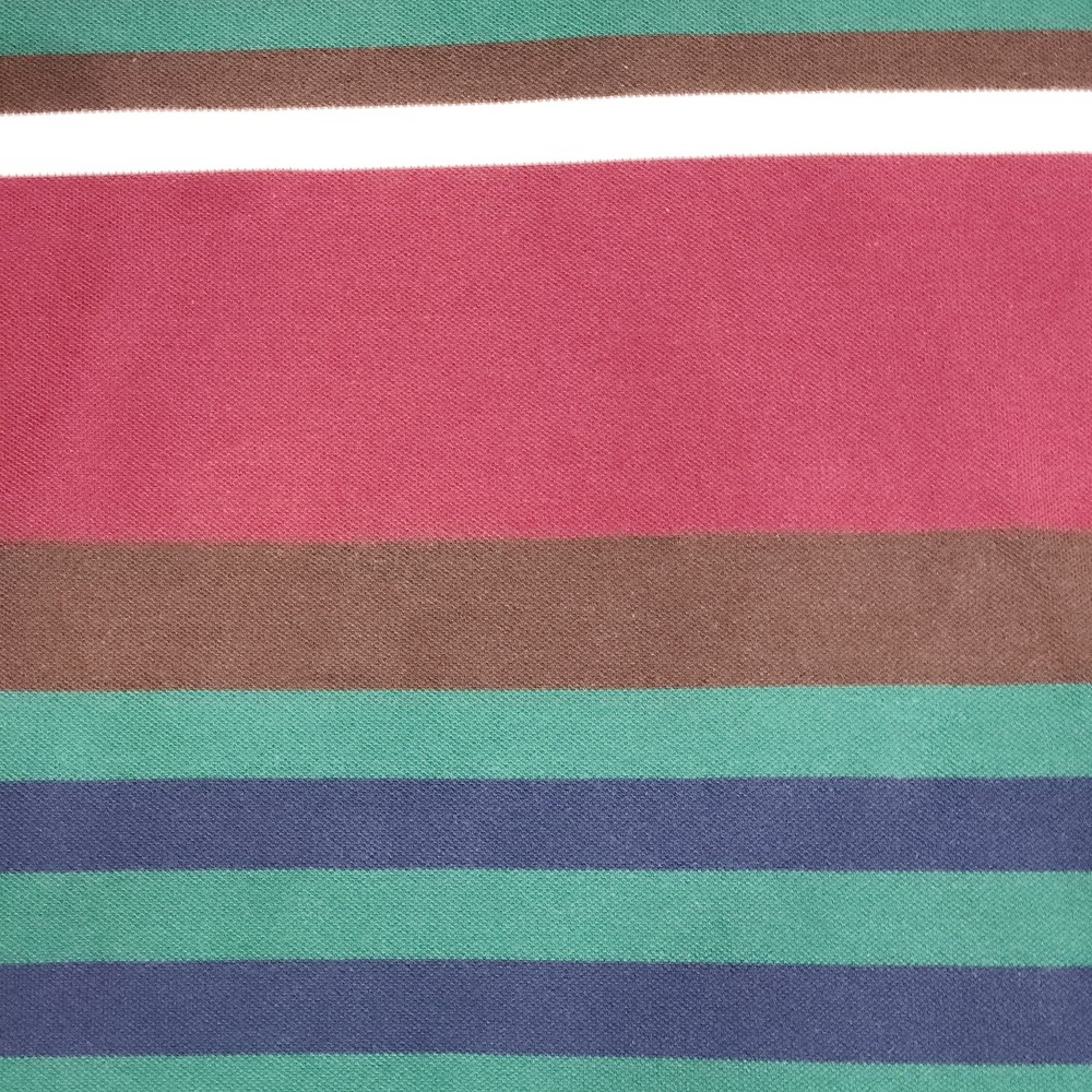 RUGBY SHIRT VTG 90s Colorblocked Striped Blue Burgundy L/S Polo campus M L 42"
